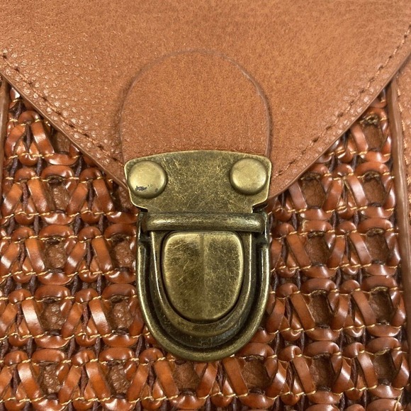 Francesca's Collection‎ Snap Flap Leather Cell Bag Brown Shoulder Bag New - Picture 7 of 13